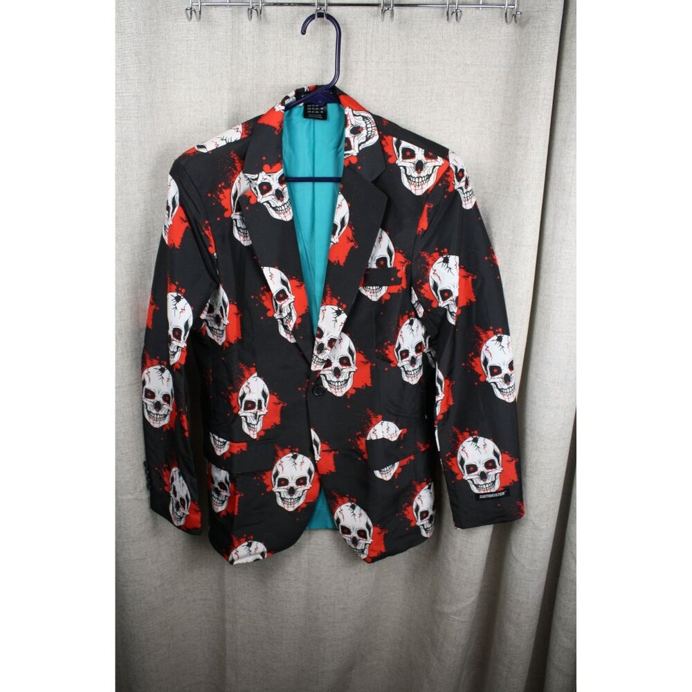 Men's Suitmeister Skull Blazer with Matching Tie Size Small